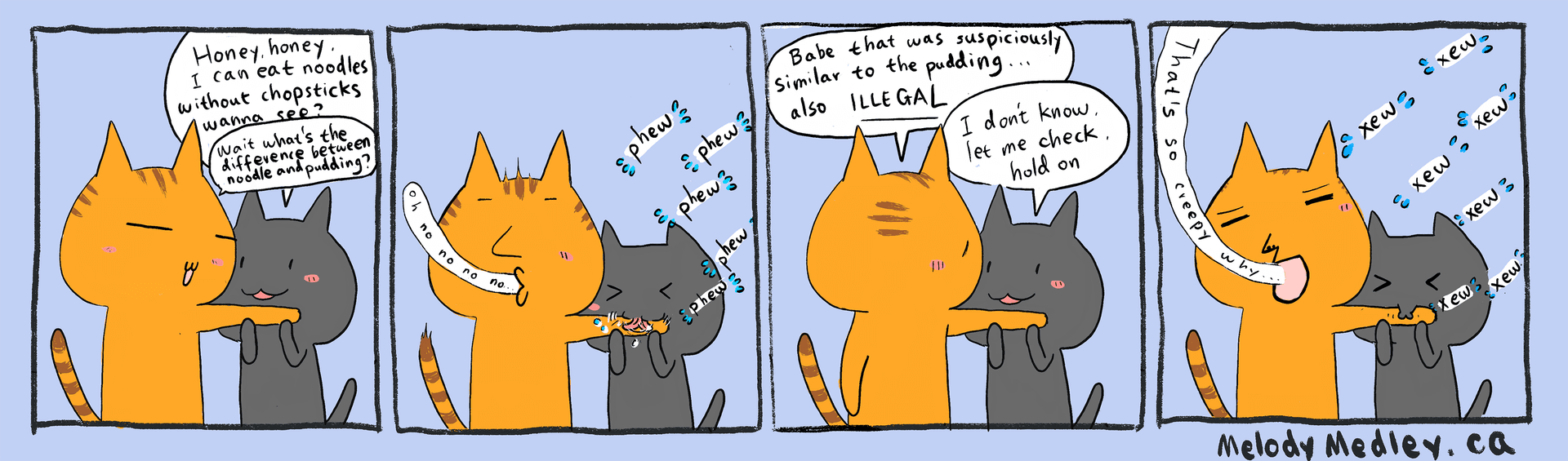 Eating noodles without chopsticks