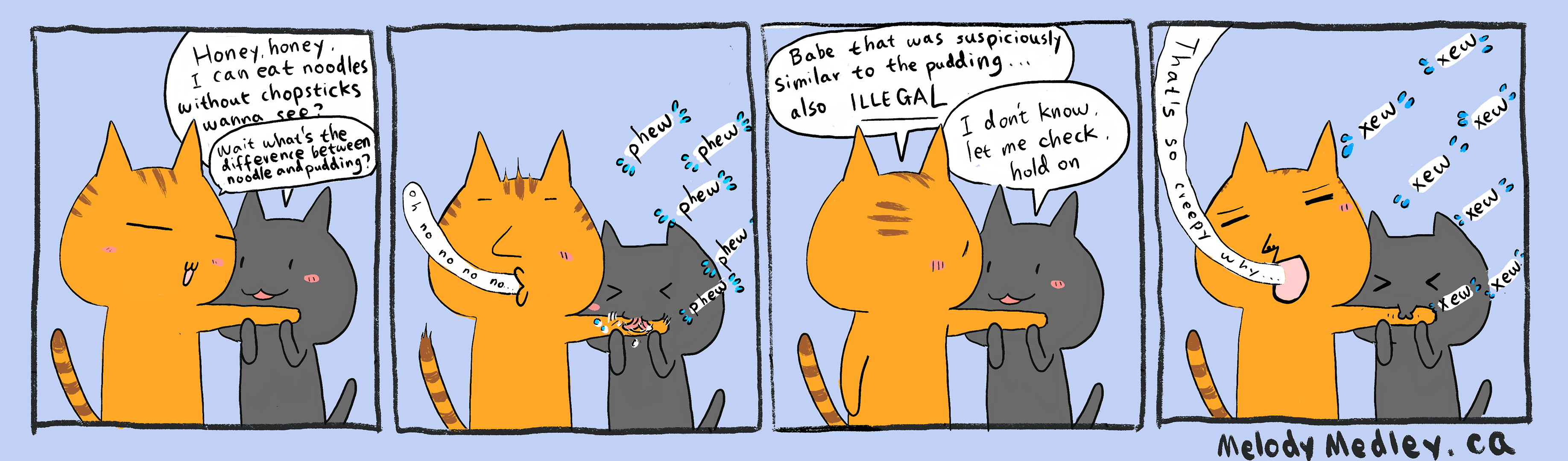 Eating noodles without chopsticks