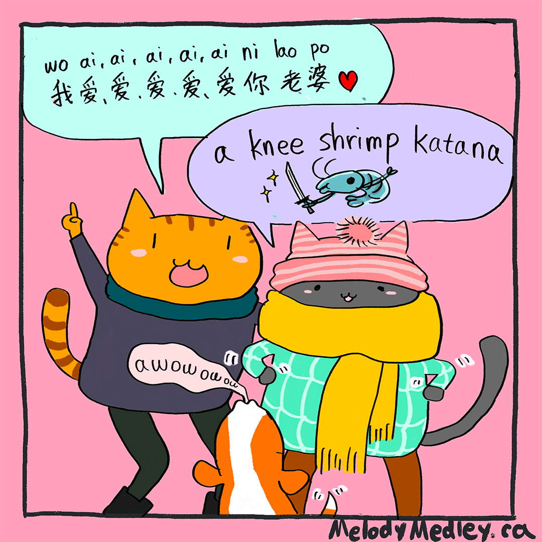 Melody is a little shrimp