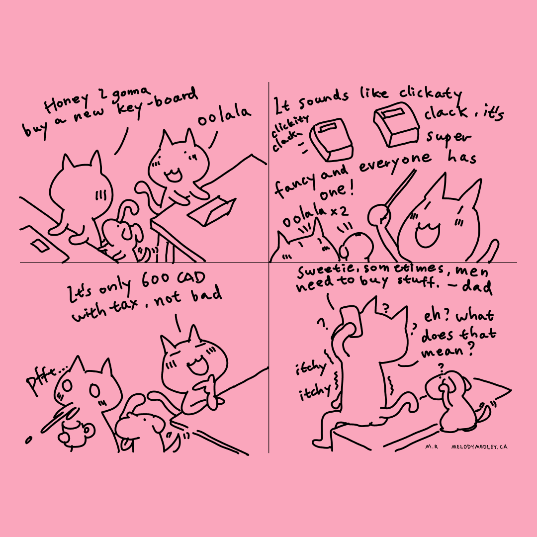 But its ergonomic, and mechanical, and, and... clicky... it has white switches!